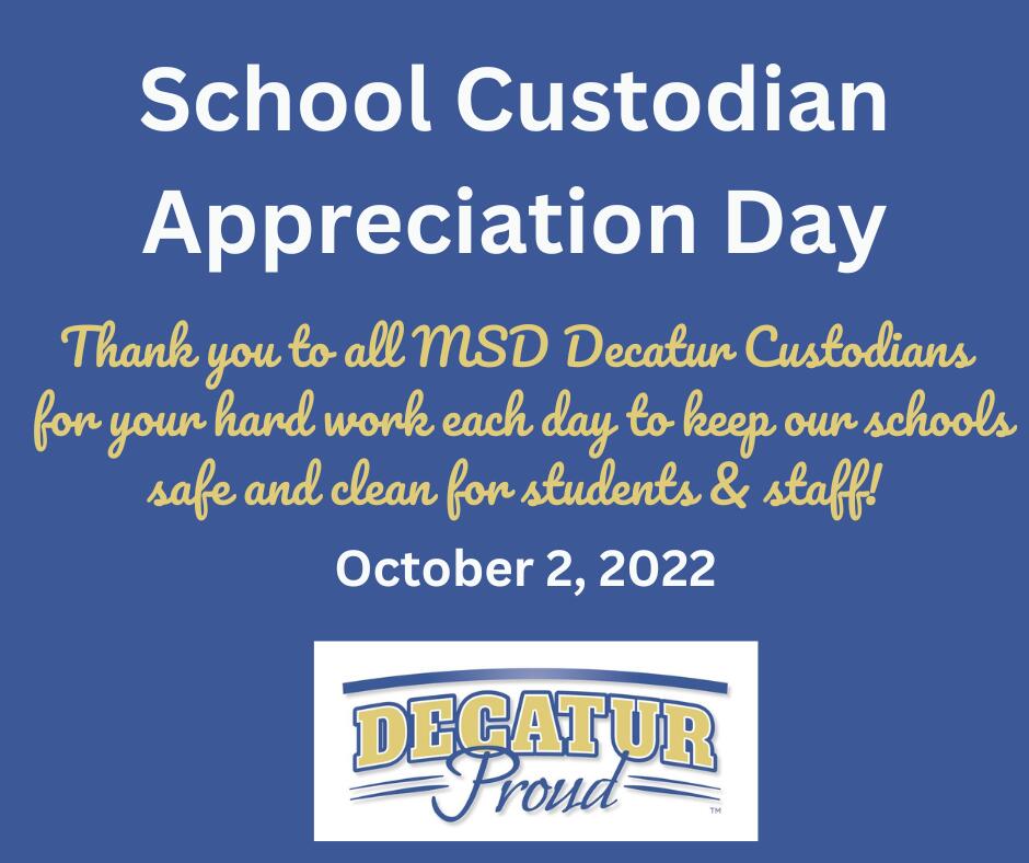 October 2nd, 2022 School Custodian Appreciation Day Update Center